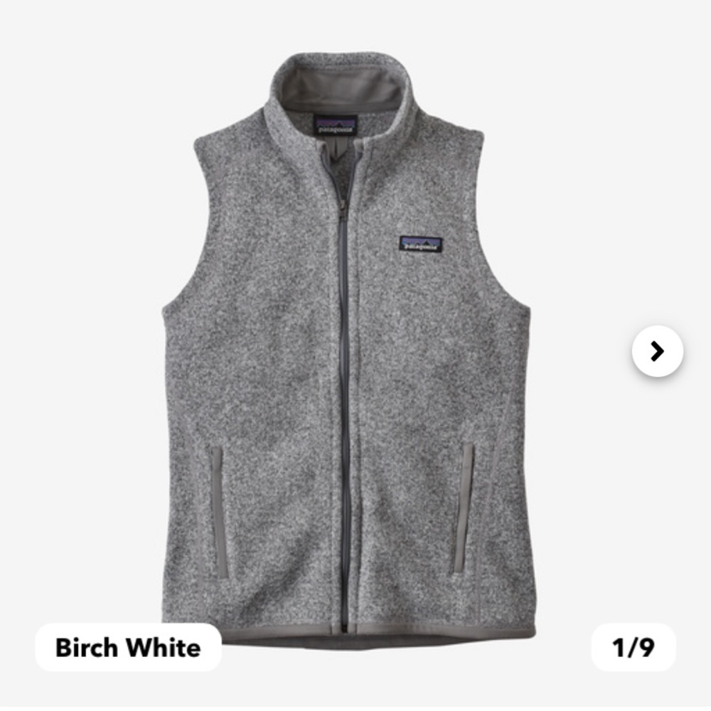 Patagonia Women’s Sweater Weather Grey Sleeveless Pocket Zip Up Vest